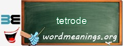 WordMeaning blackboard for tetrode